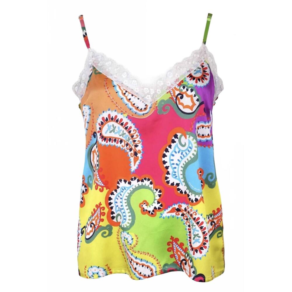 NEW MUCHO GUSTO women's multi color cami top in paisley